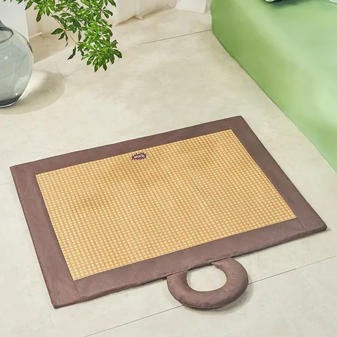 Sommer Haustier Kühlmatte Atmungsaktiv Rattan Hundebett Waschbar Oxford Stoff Katzen Schlafmatte Tragbares Bett Für Kleine Hunde