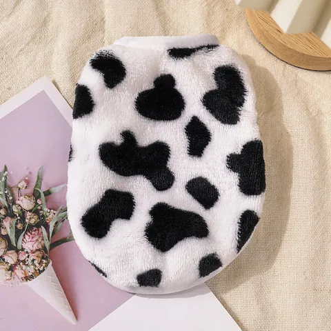 Thickened Warm Pet Vest For Puppies Kittens Small Dogs Cats Autumn Winter Animal Print Tiger Cow Pattern Polyester Plush Vest