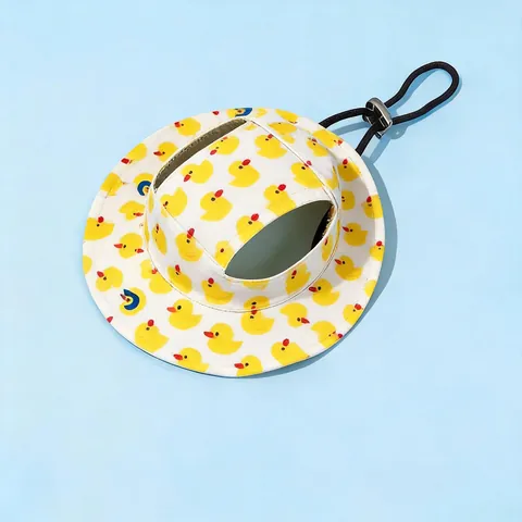 Cappello da Sole Regolabile per Cani Piccoli e Gatti in Poliestere Cappello alla Pescara Estivo con Fori per Orecchie Protezione All'aperto