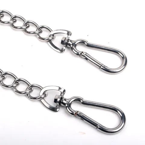 Stainless Steel Double Dog Leash Coupler Heavy Duty Chew Proof Metal Chain Traction Lead For Two Dogs Walking Training