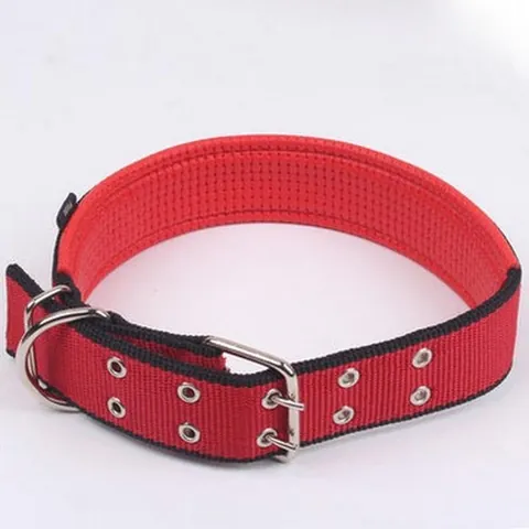 Adjustable Padded Dog Collar And Harness Heavy Duty Polypropylene Webbing Contrast Color Pet Traction Set For Medium Large Dogs