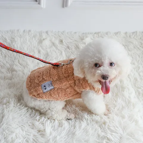 Winter Warm Pet Dog Vest Quilted Soft Shu Velveteen Coat with Leash D-Ring for Small Medium Dogs Puppy Cat Jacket