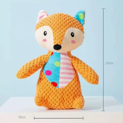 Cute Animal Plush Squeaky Toy Interactive Chew Teething Companion Toy For Dogs Cats Puppy Pet Supplies