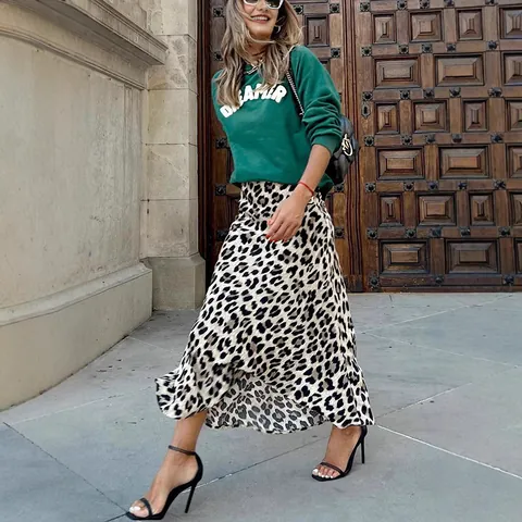 Felpa da Donna Vintage American Retro Vestibilità Rilassata Girocollo Manica Lunga Ricamato Lettere Poliestere Verde