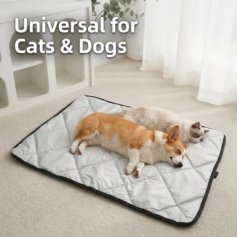 Waterproof Quilted Pet Mat For Dogs And Cats Silver Gray Oxford Cloth Moisture-proof Soft Pet Sleeping Pad Indoor Use