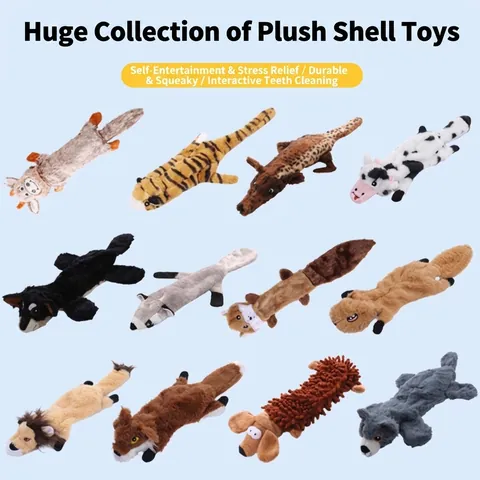 Giocattoli Sonori Interattivi per Cani Senza Imbottitura in Peluche Pelle Animale Giocattolo da Masticare per Cani di Piccola Media Taglia Forniture per Animali