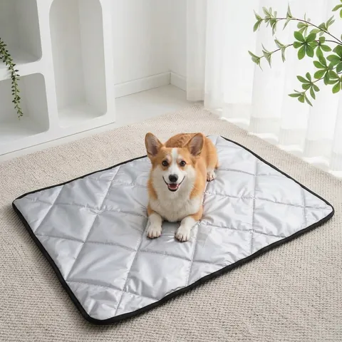 Waterproof Quilted Pet Mat For Dogs And Cats Silver Gray Oxford Cloth Moisture-proof Soft Pet Sleeping Pad Indoor Use