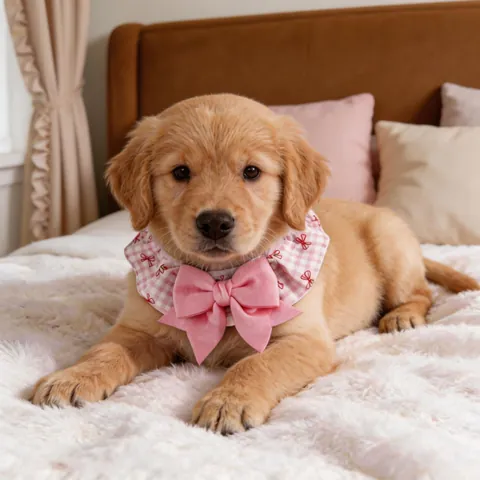 Cute Plaid Pet Bib Bow Tie Dog Scarf Lace Cat Collar Accessory And Adjustable LED Glowing Safety Pet Collar For Small Dogs