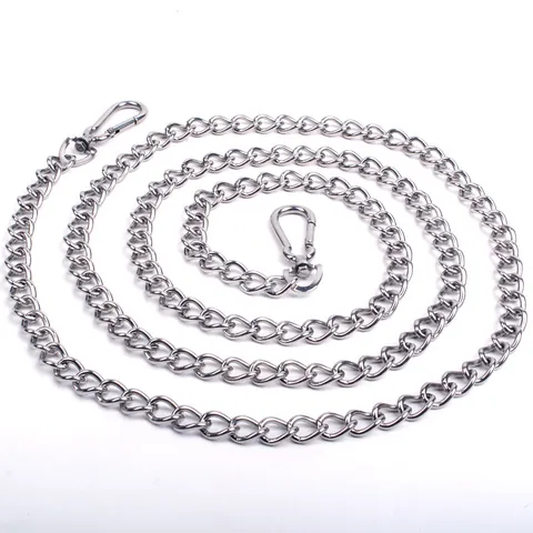 Stainless Steel Double Dog Leash Coupler Heavy Duty Chew Proof Metal Chain Traction Lead For Two Dogs Walking Training