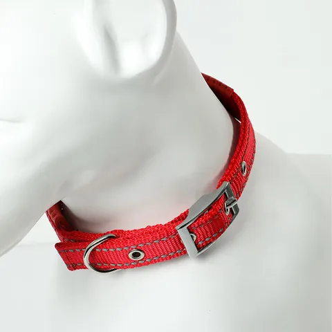 Reflective Dog Collar Padded Nylon Pet Collar Adjustable Safety Neck Loop For Puppy Dogs Comfortable Outdoor Walking Collar
