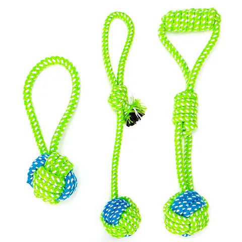 Ensemble De Jouets À Mâcher Pour Chien En Corde De Coton Tressée Durable Styles Assortis Pour Le Nettoyage Des Dents Entraînement Des Chiots Jouets Interactifs