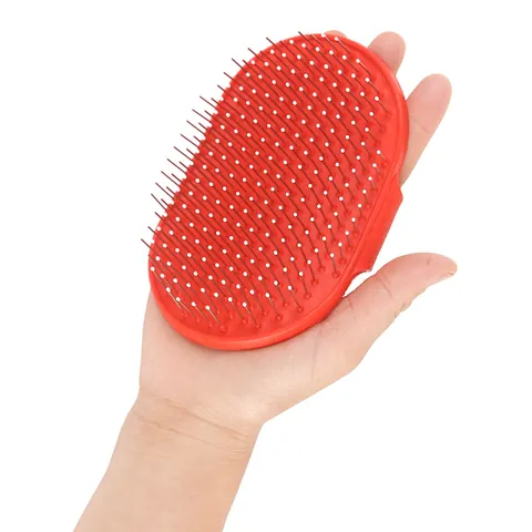 Pet Bath Brush Dog Grooming Massage Brush Stainless Steel Long Pin Rubber Glove Style Grooming Tool For Cats Dogs