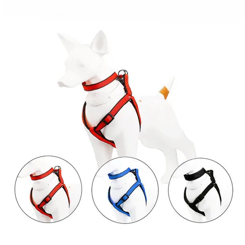 Reflective Polyester Dog Harness And Leash Combo Adjustable Vest Style Pet Lead With Padded Handle For Small Medium Large Dogs Pet Walking Equipment