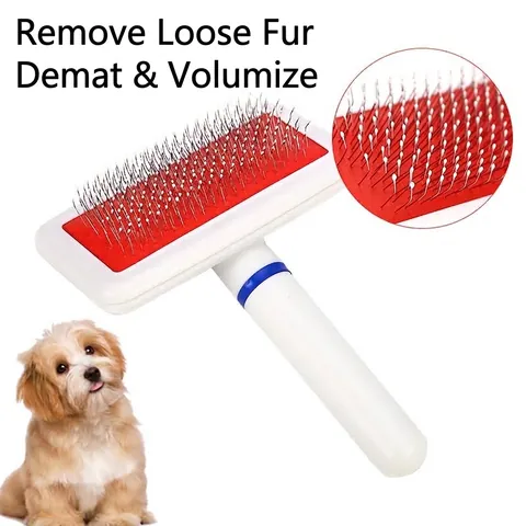 Professional Pet De-shedding Comb Air Cushion Slicker Brush With Stainless Steel Pins For Dogs And Cats Grooming Tool