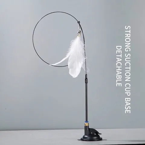 Varita Interactiva para Gatos Juguete para Gatos con Pluma y Campana Ventosa