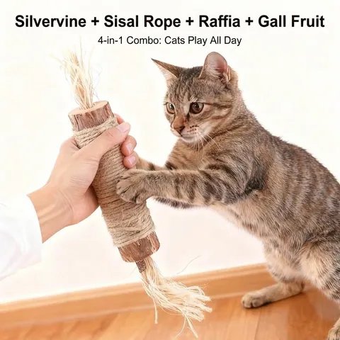Giocattolo per Gatti Silvervine Jumbo Menta per Gatti Naturale Corda di Canapa Rafia Stick di Frutta per Pulizia dei Denti Digrignamento dei Denti Giocattolo da Masticare Sano