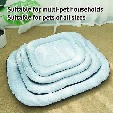 Sommer Kühlendes Haustierbett Mit 3D Doudou Textur Atmungsaktive Weiche Hundebettmatte Rutschfeste Unterseite Waschbare Welpenkatze Schlafunterlage Kissen