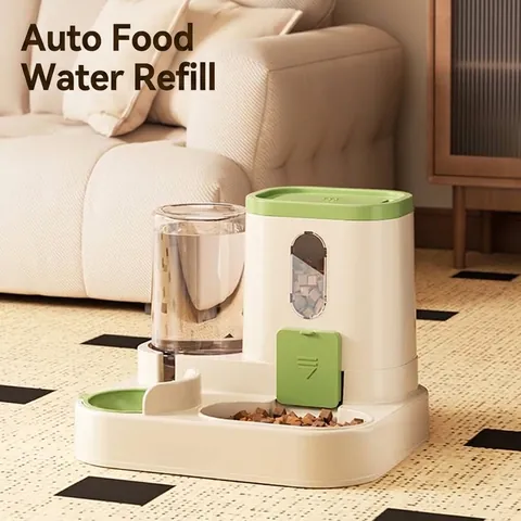 Automatische Voerbak En Waterdispenser Combinatie Zwaartekracht Voeropslag En Drinkbak Voor Katten En Honden Grote Capaciteit Kunststof