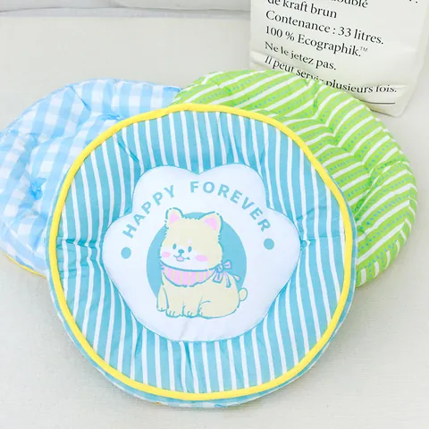 Round Summer Cooling Pet Mat Soft Breathable Cat Dog Bed Pad For Deep Sleep Puppy Kitten Sleeping Mat Cute Cartoon Pattern