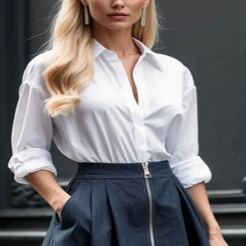 Women Casual Striped Shirt Long Sleeve Lapel Button Down Blouse Top Office Commute Polyester Printed Shirt For Women