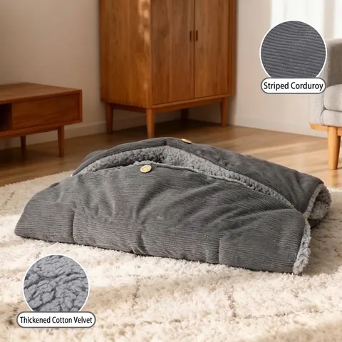 Opvouwbare Dubbelzijdige Huisdiermat Warm Verdikt Corduroy Imitatie Lamswol Honden Katten Slaapzak Zacht Huisdierkussen Nest