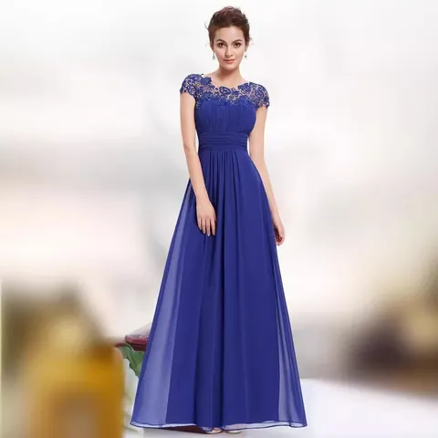 Off-the-Shoulder Lace Chiffon Evening Gown For Women Elegant Embroidered Pleated Waist Maxi Bridesmaid Dress For Wedding Party