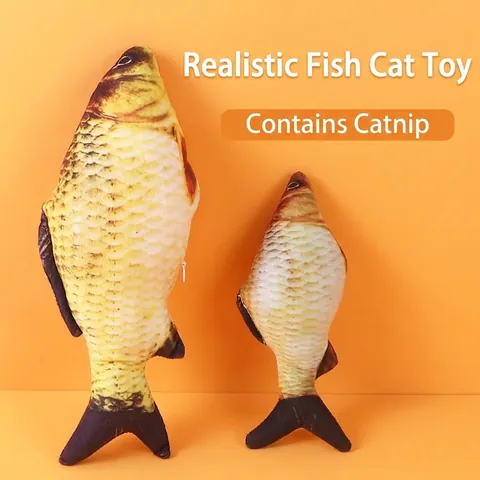 Realistic Simulation Fish Catnip Toy For Cats Soft Plush Interactive Teasing Kicking Gnawing Toy For Indoor Cats Kitten