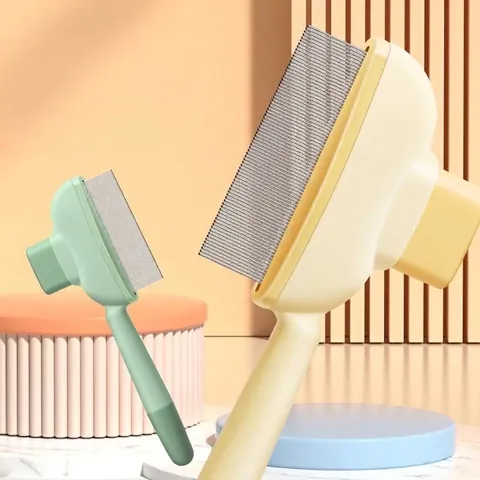 Self-Cleaning Pet Slicker Brush For Dogs And Cats ABS Stainless Steel One-Click Hair Removal Massage Comb For Pets Grooming