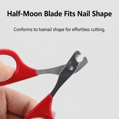 Stainless Steel Pet Nail Clippers For Cats And Small Dogs Red Professional Grooming Tool With Non-Slip Handle Half-Moon Blade