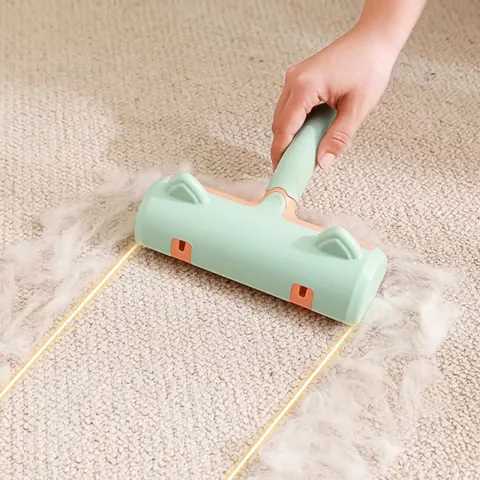 Draagbare Huisdier Haarverwijderingsborstel Herbruikbare Kattenoor Ontwerp Pluisroller Voor Bank Beddengoed Tapijt Antislip Handvat Reinigingsgereedschap