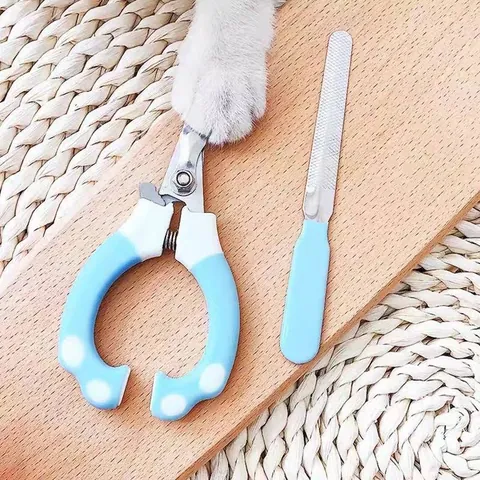 Stainless Steel Pet Nail Clippers and Trimmer Set for Dogs Cats with Nail File Safety Guard and Ergonomic Non-Slip Handles