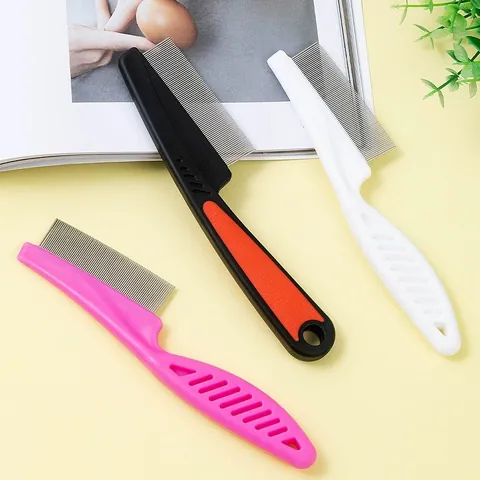 Professional Pet Flea Comb Stainless Steel Fine Tooth Grooming Tool For Dogs Cats Manual Hair Brush Remove Fleas Lice Dander