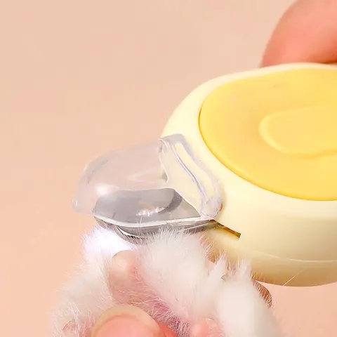 Pet Nail Clippers With LED Light For Bloodline Illumination Stainless Steel Blade Hidden Nail File Splash Guard For Cats Dogs Cleaning Supplies
