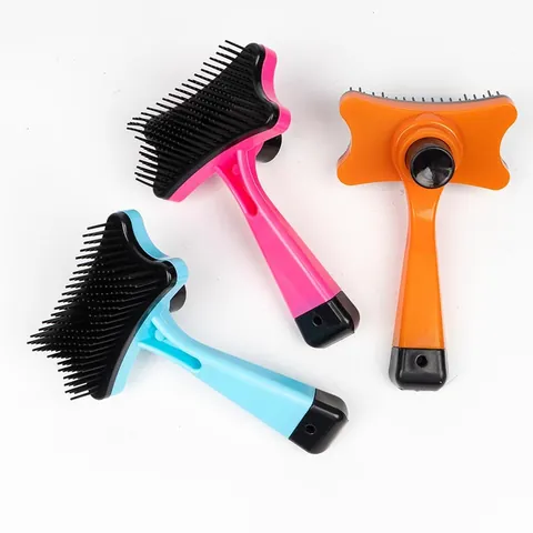 Professional Self-Cleaning Slicker Brush For Dogs And Cats Pet Grooming Tool For Shedding Tangled Hair Massage Needle ABS Comb