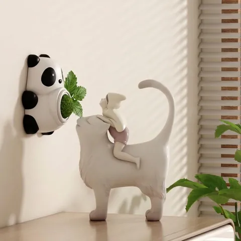 Χαριτωμένο Παιχνίδι Γάτας με Μπάλα Catnip σε Σχήμα Πάντα Σκαντζόχοιρος Κολοκύθα Επιτοίχια Περιστρεφόμενη 360 Μοιρών Καθαρισμός Δοντιών
