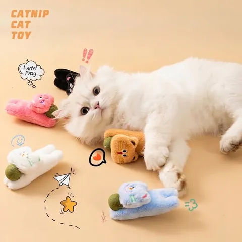 Katzenminze Ball Plüsch Katzenspielzeug Zum Zähneknirschen Interaktives Cartoon Kätzchen Spielzeug Gegen Langeweile Haustierbedarf