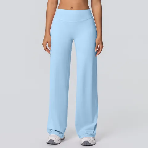 Damen High Waist Yoga Hose Mit Geradem Bein Schlankmachend Hohe Elastizität Atmungsaktiv Sport Fitness Hose Locker Active