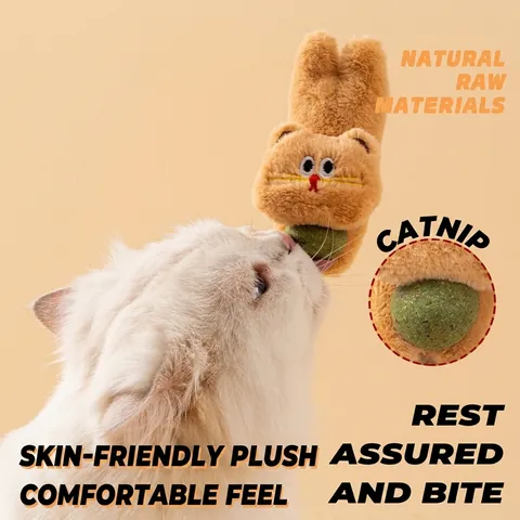Katzenminze Ball Plüsch Katzenspielzeug Zum Zähneknirschen Interaktives Cartoon Kätzchen Spielzeug Gegen Langeweile Haustierbedarf
