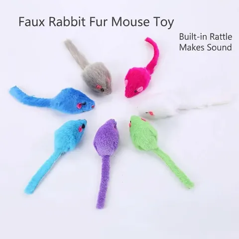 Realistic Squeaky Mouse Cat Toy Soft Plush Kitten Interactive Play Toy For Boredom Relief Cat Supplies Household Pet Entertainment