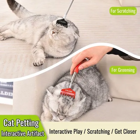 Retractable Cat Massager Back Scratcher For Pet Telescopic Claw Shape Scratching Stick Portable Stainless Steel Handle Cat Toy Red Black Green