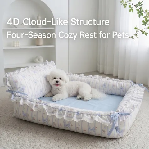 Princess Style Lace Pet Bed Removable Washable Square Dog Cat House With Egg Crate Sponge For Small Medium Dogs Cats Sleep Bed
