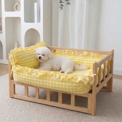 Princess Style Lace Pet Bed Removable Washable Square Dog Cat House With Egg Crate Sponge For Small Medium Dogs Cats Sleep Bed