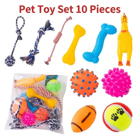 Set di Giocattoli per Cani Giocattoli da Masticare con Fischietto Corda di Cotone Durevole Gomma per Cuccioli Cani di Piccola e Media Taglia Addestramento Interattivo