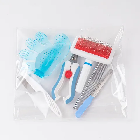 Professionelles Haustierpflege Werkzeug Kit Hunde Katzen Nagelknipser Enthaarungskamm Massagehandschuh Reinigungszubehör