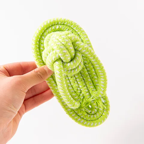 Giocattolo per Cani in Corda di Cotone Intrecciata Resistente Forma Infradito per Cani di Taglia Piccola Media Grande Pulizia Denti Tiro alla Fune