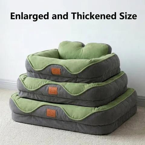 Thickened Washable Pet Sofa Bed with Backrest Corduroy Soft Warm Dog Couch Cat Lounger For Small Medium Dogs Cats Nest