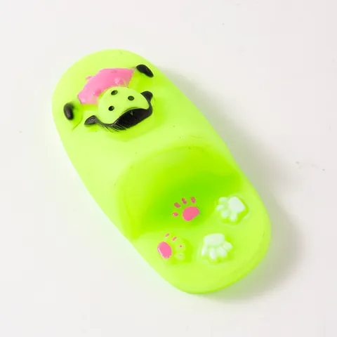 Pet Squeaky Toy Vinyl Shoe Shape Dog Chew Toy Durable Tooth Grinding Cartoon Animal Pattern Puppy Sound Toy