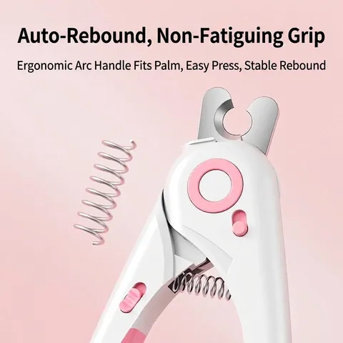 Professional Pet Nail Clippers With LED Light Bloodline Illumination ABS Stainless Steel Splash Proof Shield Safety Lock Built In File