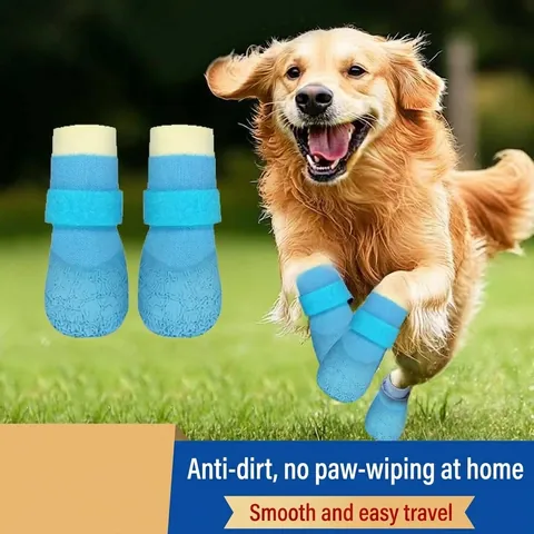 Zapatos Impermeables para Perros Calcetines de Punto Antideslizantes Con Suela de Goma para Perros Pequeños Medianos Protector de Patas