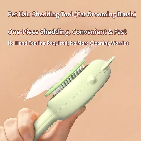 Self Cleaning Cat Brush Pet Grooming Tool Stainless Steel Pin Massage Comb For Shedding Detangling Massage Hair Removal Brush For Cats Dogs